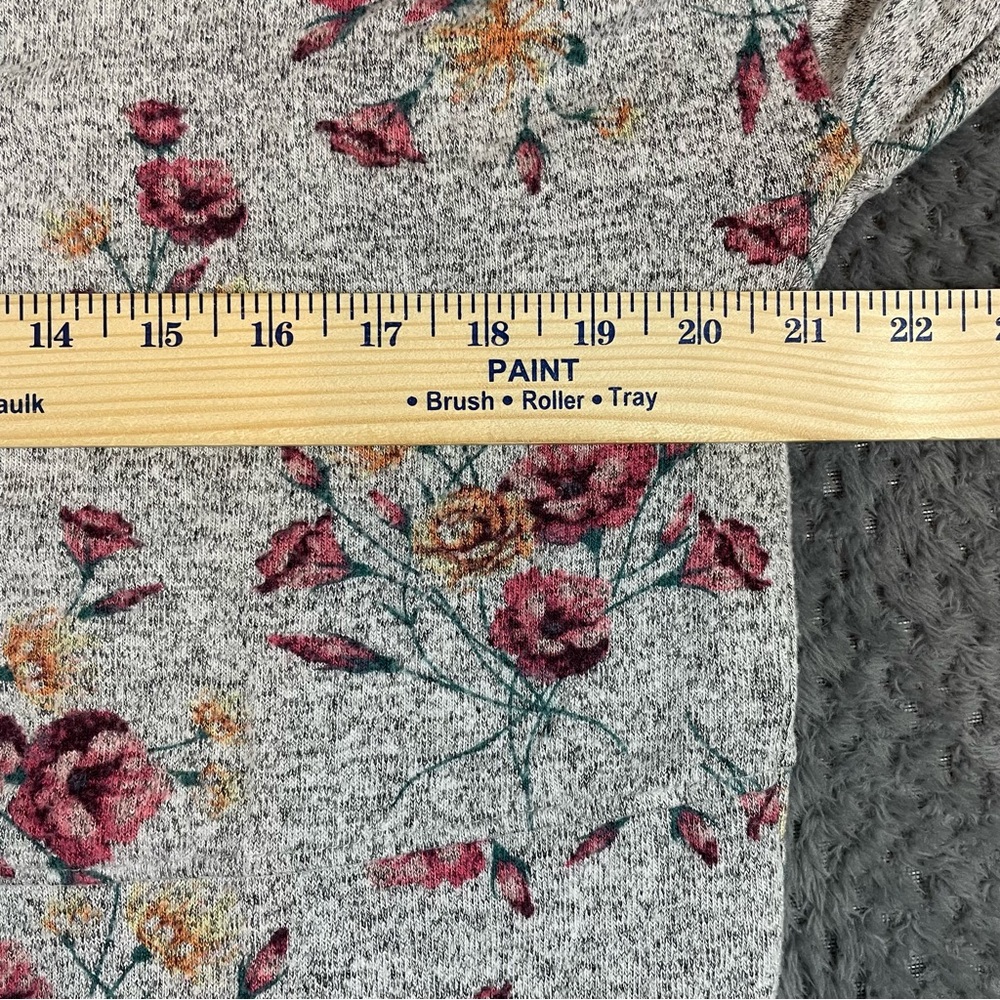 Altar'd State Womens Open Front Floral Hooded Cardigan Gray Medium Cottagecore - Picture 12 of 12